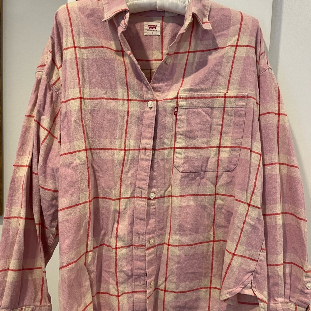 Levi's Pink and Red Checkered Shirt